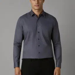 Louis Philippe Grey Cotton Slim Fit Printed Shirt-picture-35