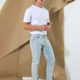 Rare Rabbit Blue Slim Fit Fit Solid Jeans image 3