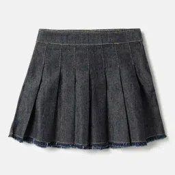 United Colors of Benetton Kids Grey Cotton Regular Fit Skirt-image-55