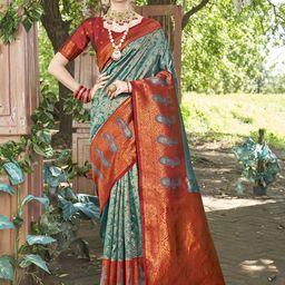 Anouk Rustic Woven Design Kanjeevaram Saree With Blouse Piece-picture-10