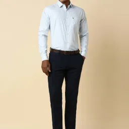 Allen Solly Sky Blue Cotton Slim Fit Checks Shirt image 5