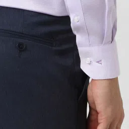 Van Heusen Purple Cotton Regular Fit Texture Shirt image 5