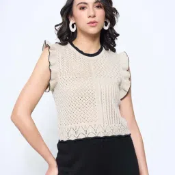 Akkriti By Pantaloons Beige Regular Fit Self Pattern Top-picture-36