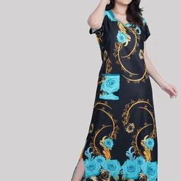 PURSA Women Set Of 2 Printed Maxi Nightdress image 4