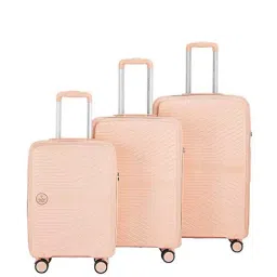 Nasher Miles Bruges Hard-Sided Polypropylene Luggage Set of 3 Peach Trolley Bags (55, 65 & 75 cm)-picture-26