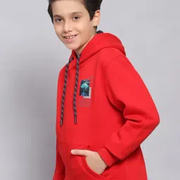 Monte Carlo Kids Red Printed Full Sleeves Sweatshirt image 3