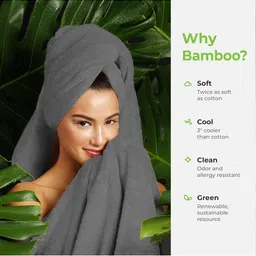 LUXEHOME INTERNATIONAL Grey 2 Pieces Bamboo 670 GSM Bath Towels image 5