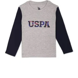 U.S. Polo Assn. Kids Grey Printed Full Sleeves T-Shirt-picture-44