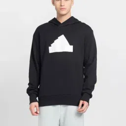 Adidas Black Cotton Regular Fit Printed Hooded Sweatshirt-picture-15