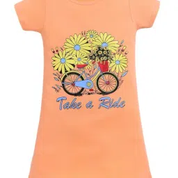 Todd N Teen Girls Peach Cotton Printed Nighty-image-75