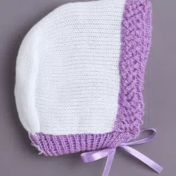 Bumzee Girls White & Lavender Regular Fit Sweater image 4
