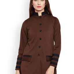 Belle Fille Women Brown Fleece Pea Coat-picture-16