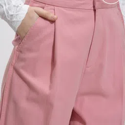 CHIC BY TOKYO TALKIES Women Straight Fit Pleated Trousers image 4