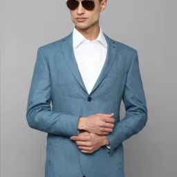 Louis Philippe Blue Linen Slim Fit Blazer-picture-40