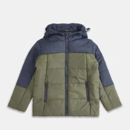 Pantaloons Junior Navy & Green Color Block Full Sleeves Jacket-picture-28