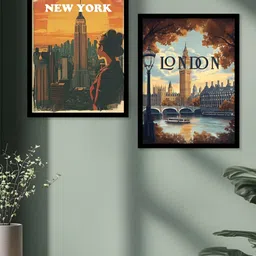 Kotart Black 2 Piece Wood Abstract Wall Paintings image 2