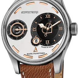 DOUBLERUN Men Round Dial & Leather Straps Analogue Chronograph Watch H05N15047 image 3