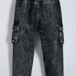 Hopscotch Girls Relaxed Fit Mid-Rise Heavy Fade Stretchable Jeans image 2