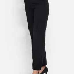 Broadstar Black Relaxed Fit High Rise Trousers-image-81
