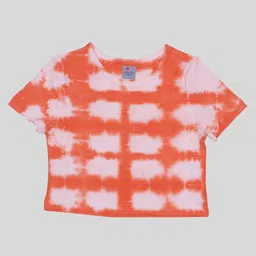 tweeny mini Half Sleeves Tie Dye Crop Top - Iced Mango image 1