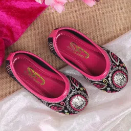 SHOES FOR JUNIORS Paisley Embroidered & Sequins Embellished Ballerinas - Pink-picture-36