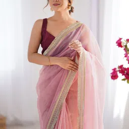 Saree mall Women NetEmbellished Party Wear Saree-image-3