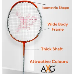 AXG New Goal Isometric Champion Tenacious Wide Body with Plastic Shuttles & Cover Badminton Kit image 2