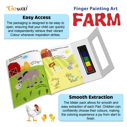 gowoo FARM - Fingerpainting and Colouring Art : Fun Colouring and Painting Art with thumbprint Pad, Coloring Book For Kids, Art Activity Book for Children image 3