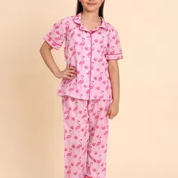 Maaesa Girls Tropical Printed Pure Cotton Night suit-picture-24