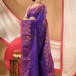 TANTLOOM Woven Design Zari Silk Cotton Handloom Saree image 3