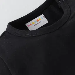 BLUSHES Christmas Theme 100% Cotton Full Sleeves My 1st Christmas With Mumma & Papa Text Printed Romper - Black image 5