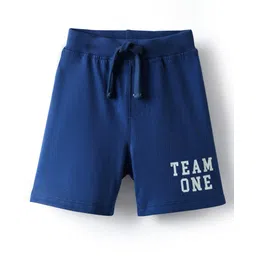 Babyhug Single Jersey Knit Text Printed Shorts Pack of 3 - Red Yellow & Blue image 4