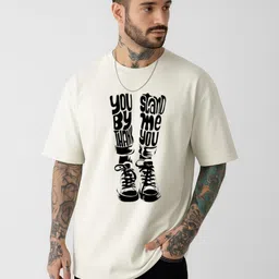 Be Crazy Men Graphic Printed Round Neck Cotton Oversized T-shirt-picture-31