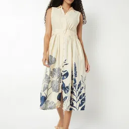 max Floral Print A-Line Midi Dress image 5