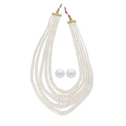 Sri Jagdamba Pearls Pearl White Alloy Necklace Set-picture-35