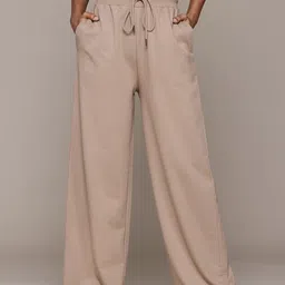 The Roadster Lifestyle Co. Women Wide Leg Knit Trousers-image-8