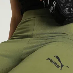 Puma Green Cotton Logo Print Sports Tights image 5