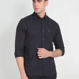 Arrow Sport Blue Cotton Slim Fit Printed Shirt-picture-41