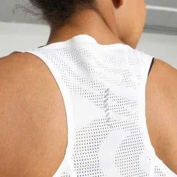 Puma White Self Pattern Sports Cropped Tank Top image 5