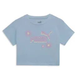 Puma Kids Blue Cotton Floral Print T-Shirt-image-93