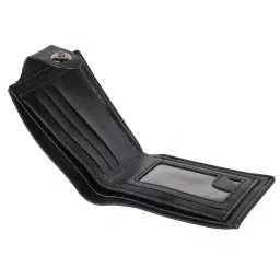 ZEVORA Black Casual Leather Bi-Fold Wallet for Men image 5