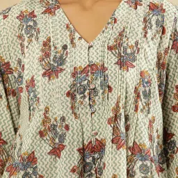 folksong W Off White Cotton Printed Top image 5