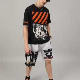 Free Authority Grey Melange Regular Fit Dragon Ball Z Printed Shorts image 5