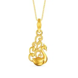 Joyalukkas 22k Yellow Gold Vibrant Peacock Pendant-picture-19