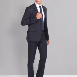 AD by Arvind Navy Regular Fit Printed Two Piece Suit image 5