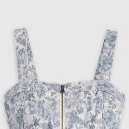 Levi's Blue Cotton Slim Fit Floral Print Tops image 5