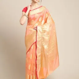 Banarasi Silk Works Pink Woven Saree with Blouse-image-27