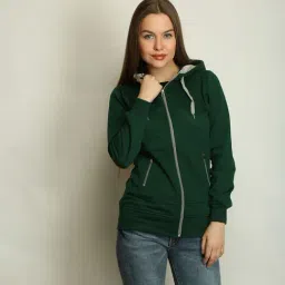Belle Fille Green Regular Fit Hoodie-image-17