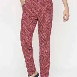 UnderJeans by Spykar Red Regular Fit Printed Trackpants-picture-3