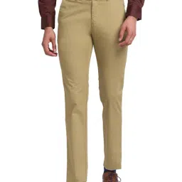 Park Avenue Khaki Super Slim Fit Flat Front Trousers-picture-26